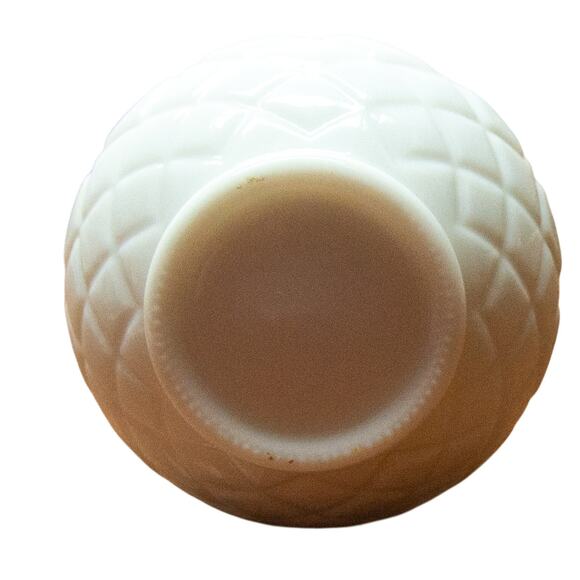 Vintage 60's RANDALL Quilted Diamond Milk Glass Vase 9" Mid-Century Modern Decor - Picture 3 of 4